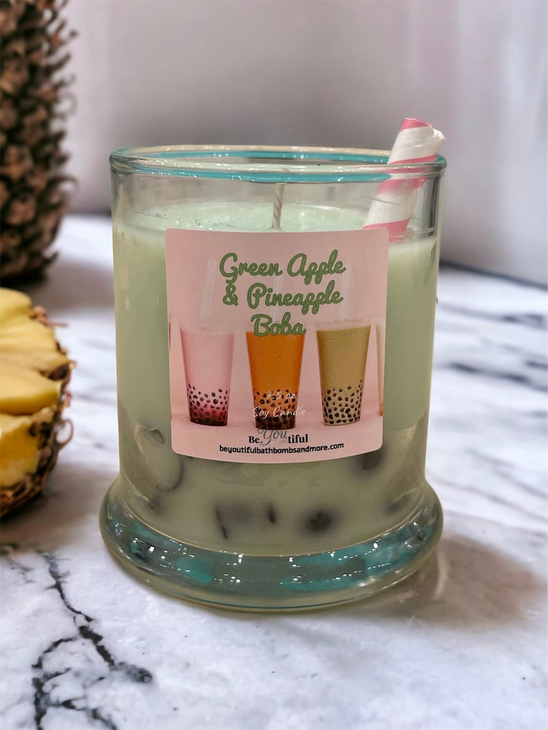 Green Apple & Pineapple Boba Dessert Candle