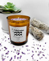 Aquarius Zodiac Candle